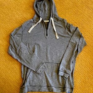 Mens ROWM medium gray half-zip hoodie. Never worn but tags have been removed.